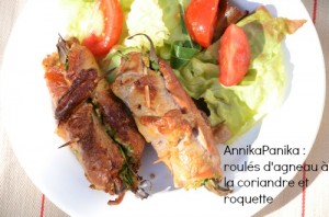 roulé d'agneau a la coriandre