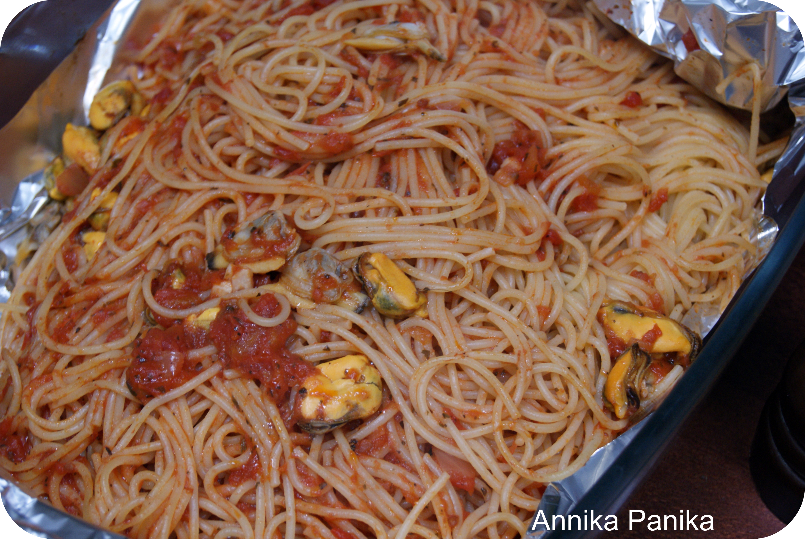 Spaghettis aux palourdes et moules